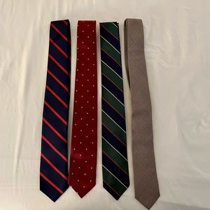 Lot of four men’s skinny ties. Brooks brothers and j crew
